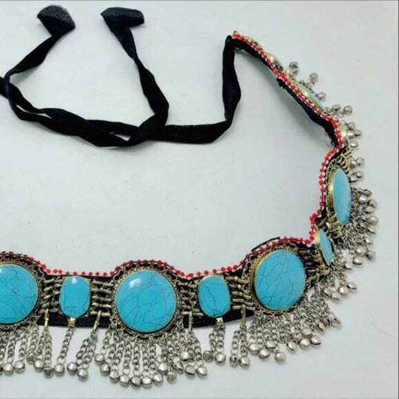 Vintage Afghan Coin Belly Dance Belt: Tribal Boho Body Jewelry main image 11